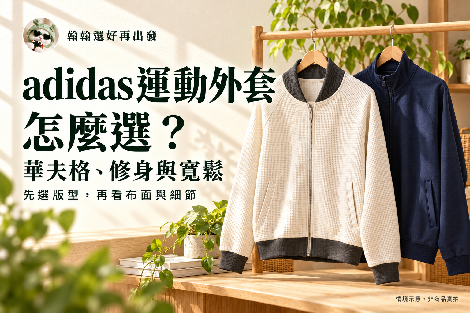 adidas 外套怎麼選,華夫格、修身與寬鬆版型比較,翰翰綠貓品牌首圖