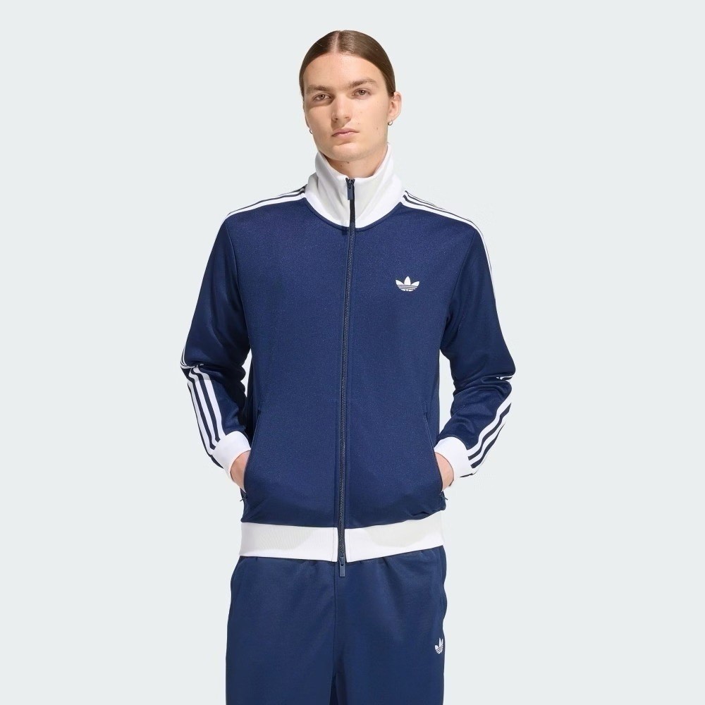adidas Originals KE3526 藍白配色修身立領運動外套